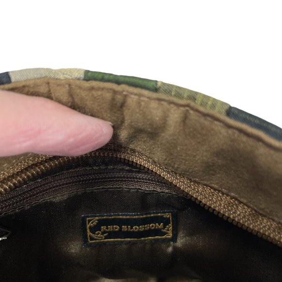 Asian brocade and suede patchwork purse - Picture 7 of 7